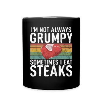 Steak Lover Steak Geschenk - Tasse einfarbig - Schwarz - Vorne