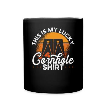 Voici ma chemise joyeuse cornhole - Mug uni - noir - Devant