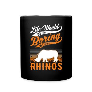 Rhinocéros Cadeau Rhino Rhinocéros - Mug uni - noir - Devant