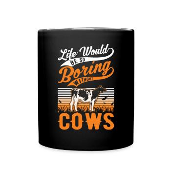 Vache Éleveurs de bovins Agriculteur Vaches - Mug uni - noir - Devant