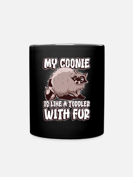 Mon Coonie est comme un tout-petit avec un raton laveur à fourrure - Mug uni - noir