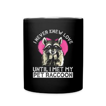 Home raccoon met - Funny raccoon - Full Colour Mug - black - Front