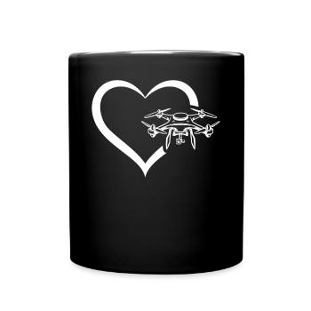 Quadcopter Drone Pilote Quadcopter Drone Heart Dron - Mug uni - noir - Devant
