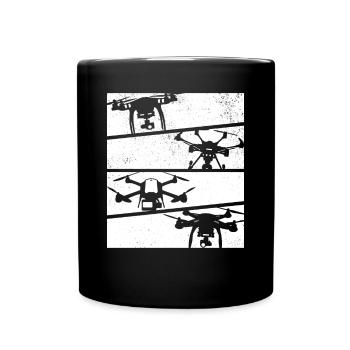 Retro Drone Quadcopter Drone - Retro Drone - Tasse einfarbig - Schwarz - Vorne