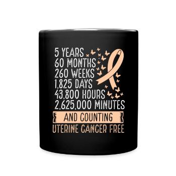 Mouvement du ruban sans cancer de l’utérus de 5 ans - Mug uni - noir - Devant