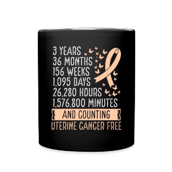 Mouvement du ruban sans cancer de l’utérus de 3 ans - Mug uni - noir - Devant
