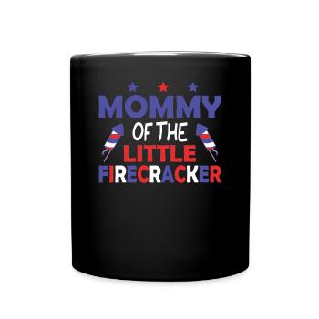 4th July America Mommy of the Firecracker - Full Colour Mug - black - Front