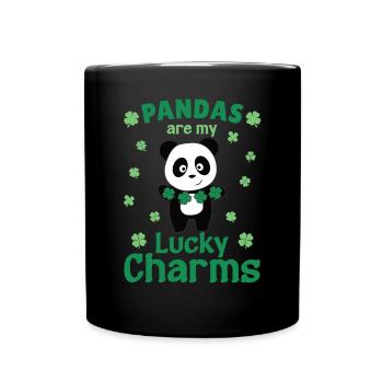 Les pandas sont mes porte-bonheur La Saint-Patrick - Mug uni - noir - Devant