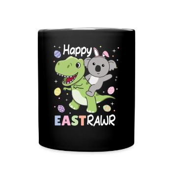Koala with T-Rex Easter Estrawr Easter Wordplay - Full Colour Mug - black - Front