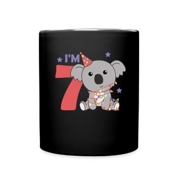 Koala pour le septième anniversaire pour les enfants de 7 ans - Mug uni - noir - Devant
