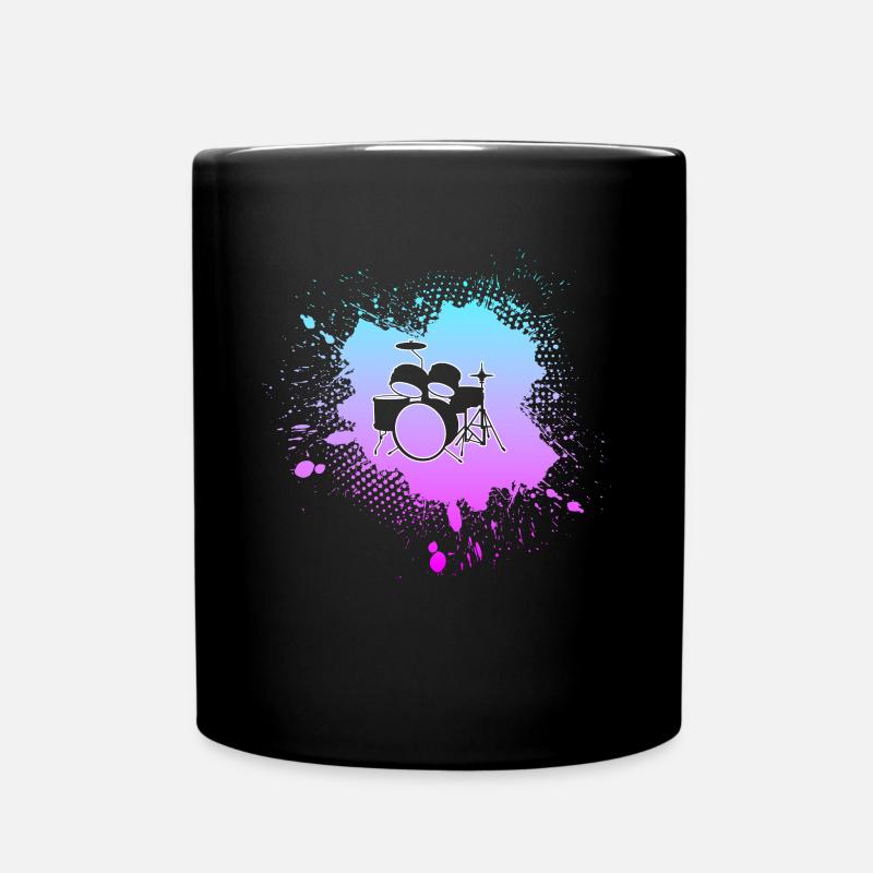 Schlagzeug - Tasse einfarbig - Schwarz