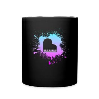 Klavier - Tasse einfarbig - Schwarz - Vorne