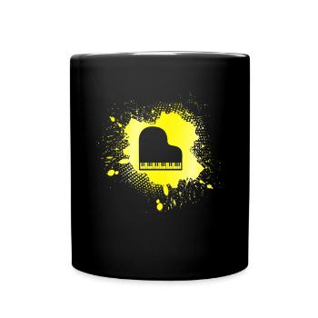 Klavier - Tasse einfarbig - Schwarz - Vorne