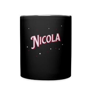 Nicola Namen personalisiert - Tasse einfarbig - Schwarz - Vorne