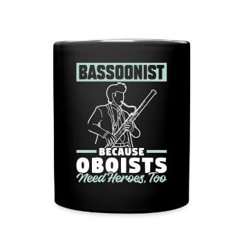 Bassoonist - Because Oboists Need Heroes Too - Full Colour Mug - black - Front