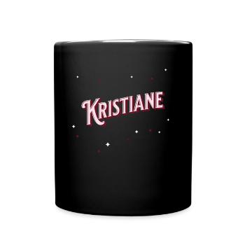 Kristiane Namen personalisiert - Tasse einfarbig - Schwarz - Vorne