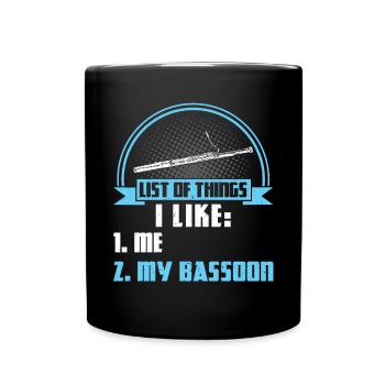 I Like Me And My Bassoon - Tasse einfarbig - Schwarz - Vorne