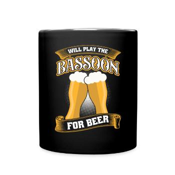 Will Play The Bassoon For Beer - Tasse einfarbig - Schwarz - Vorne
