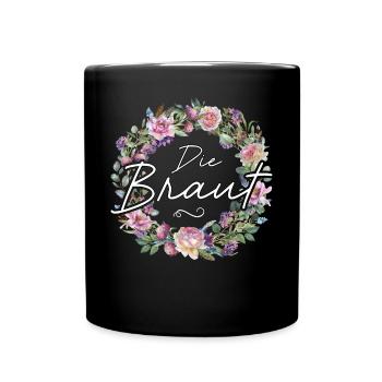 T-Shirt Braut Kostüm JGA Frauen Poltern - Tasse einfarbig - Schwarz - Vorne