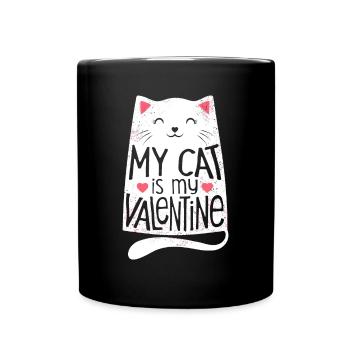 Mon chat est mon chaton femme de la Saint-Valentin - Mug uni - noir - Devant