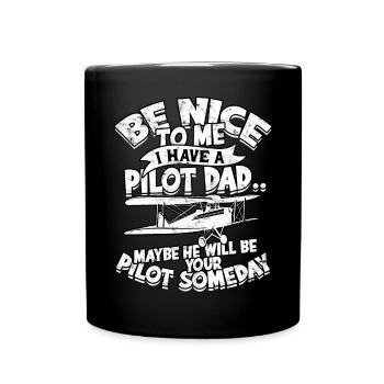 pilot flugzeug fliegen tochter geschenkidee gesche - Tasse einfarbig - Schwarz - Vorne