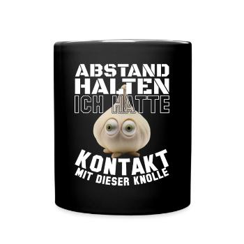 Knoblauch Abstand halten Geschenk - Tasse einfarbig - Schwarz - Vorne