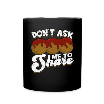 Boulettes de viande mangent des spaghettis cadeau cadeau - Mug uni - noir - Devant