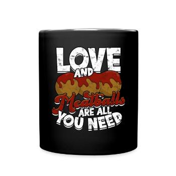 fleischklößchen essen spaghetti geschenk geschenki - Tasse einfarbig - Schwarz - Vorne