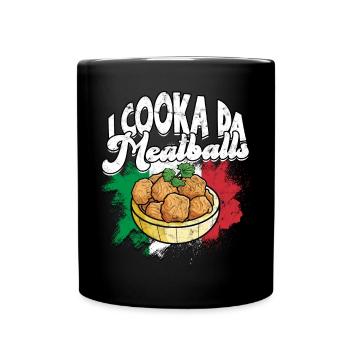Boulettes de viande mangent des spaghettis cadeau cadeau - Mug uni - noir - Devant