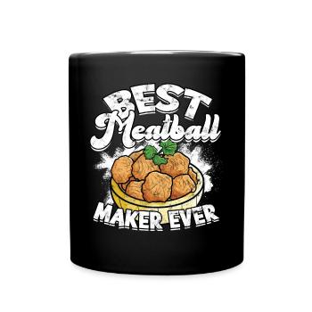 Boulettes de viande mangent des spaghettis cadeau cadeau - Mug uni - noir - Devant