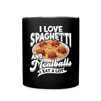 Meatballs Eat Spaghetti Gift Gift - Full Colour Mug - black - Front