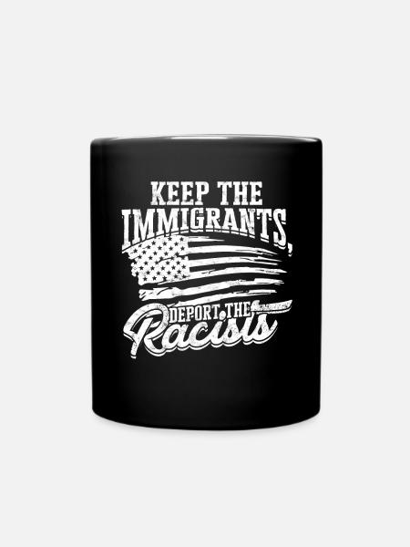 usa amerika einwanderer us bürger amerikanische fl - Tasse einfarbig - Schwarz