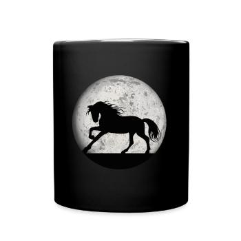 Pferde und Reiten. Reitmode für Pferdefreunde - Tasse einfarbig - Schwarz - Vorne