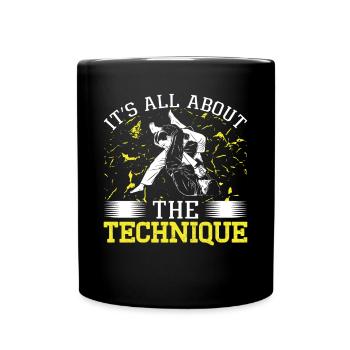 Jiu Jitsu All About The Technique Jujutsu MMA - Full Colour Mug - black - Front