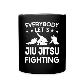 Jujutsu Everybody Lets Jiu Jitsu Fighting MMA - Full Colour Mug - black - Front