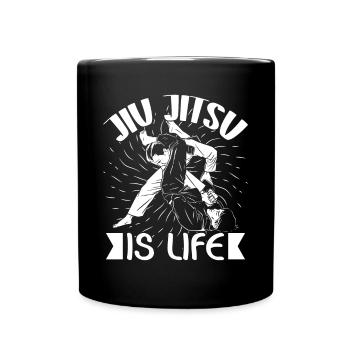 Jiu Jitsu Is Life Jujutsu Martial Arts MMA - Full Colour Mug - black - Front