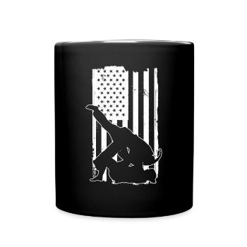 Jujutsu USA Flag Jiu Jitsu Martial Arts MMA - Full Colour Mug - black - Front