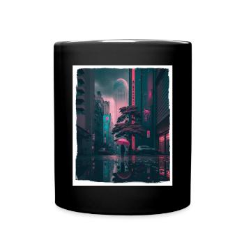 Vaporwave Aestethic Retro Japon Neon Emo Anime - Mug uni - noir - Devant