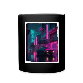 Vaporwave Aestethic Retro Japon Neon Emo Anime - Mug uni - noir - Devant