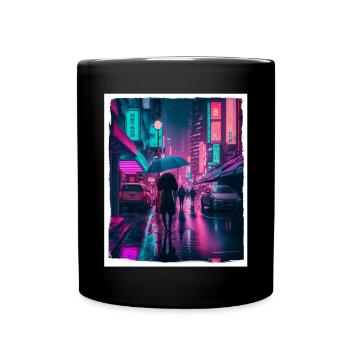 Vaporwave Aestethic Retro Japon Neon Emo Anime - Mug uni - noir - Devant