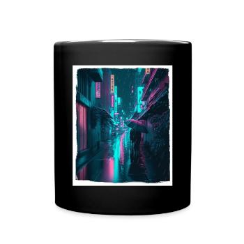 Vaporwave Aestethic Retro Japon Neon Emo Anime - Mug uni - noir - Devant