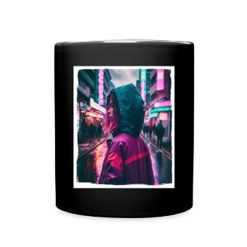 Vaporwave Aestethic Retro Japon Neon Emo Anime - Mug uni - noir - Devant