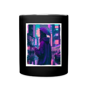Vaporwave Aestethic Retro Japon Neon Emo Anime - Mug uni - noir - Devant