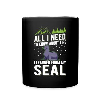 Cadeau de phoque Phoque Lion de mer - Mug uni - noir - Devant