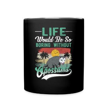 Opossum Gift Marsupial Possum - Full Colour Mug - black - Front