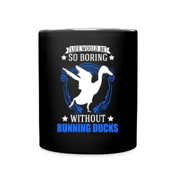Indian Running Duck Gift Running Duck - Full Colour Mug - black - Front