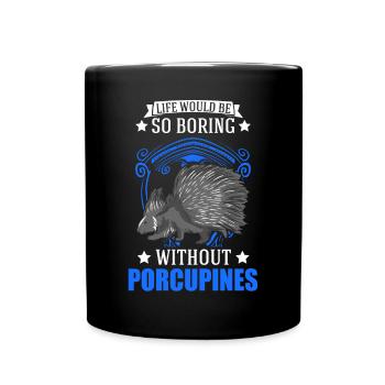 Porcupine Gift Porcupine - Full Colour Mug - black - Front
