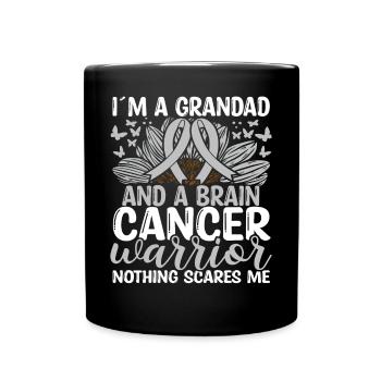 Brain Tumor Ribbon Month Grandpa Granddad - Tasse einfarbig - Schwarz - Vorne