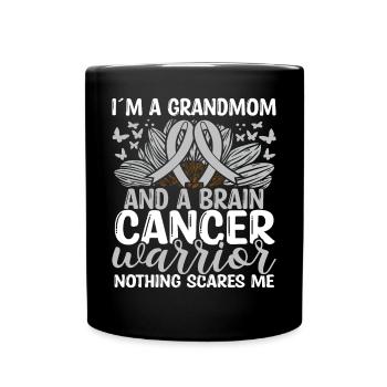 Brain Tumor Ribbon Month Grandma Grandmom - Tasse einfarbig - Schwarz - Vorne