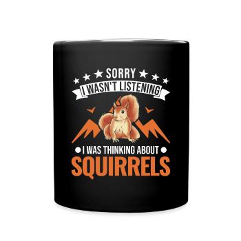 Squirrel Gift Gray Squirrel - Full Colour Mug - black - Front